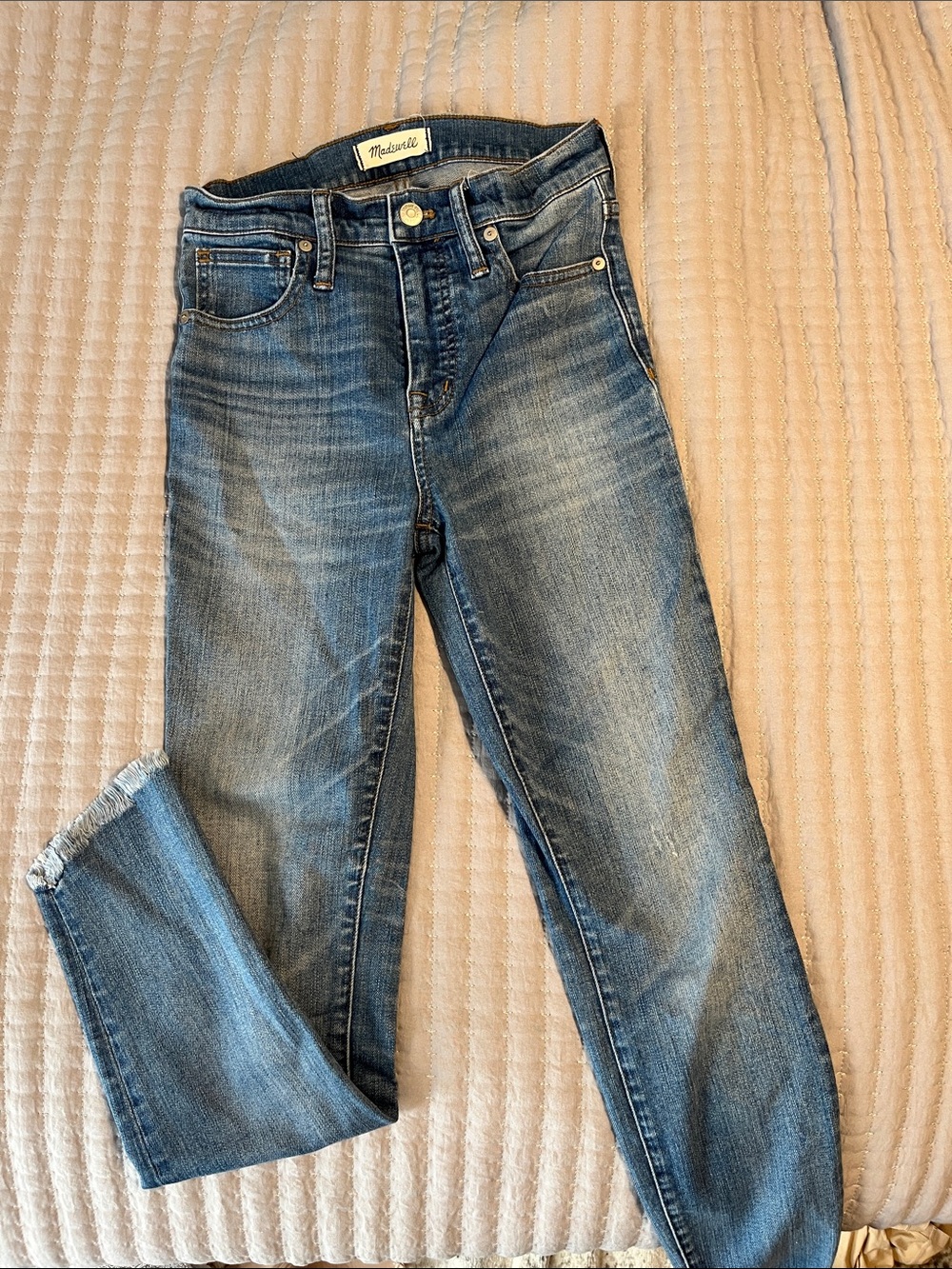 Madewell Women's Faded Blue Straight-Leg Jeans